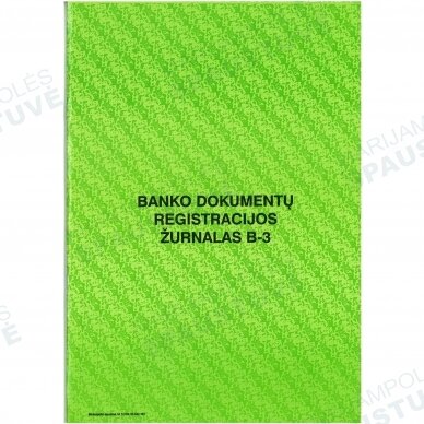Banko dokumentų registracijos žurnalas B-3