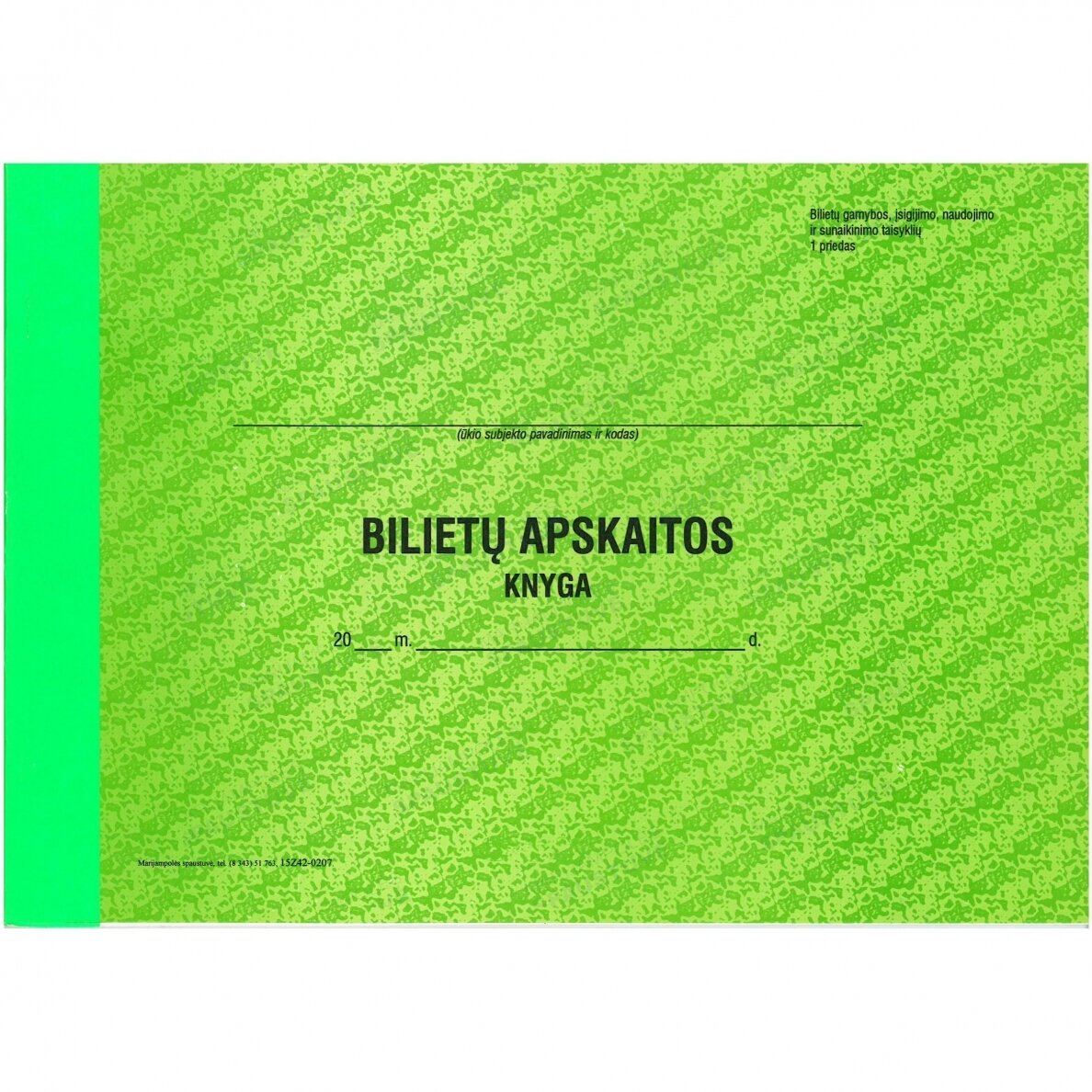 Bilietų apskaitos knyga