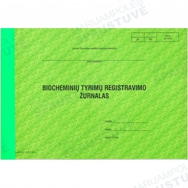 Biocheminių tyrimų registravimo žurnalas