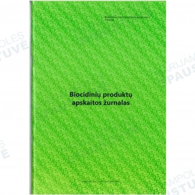 Biocidinių produktų apskaitos žurnalas