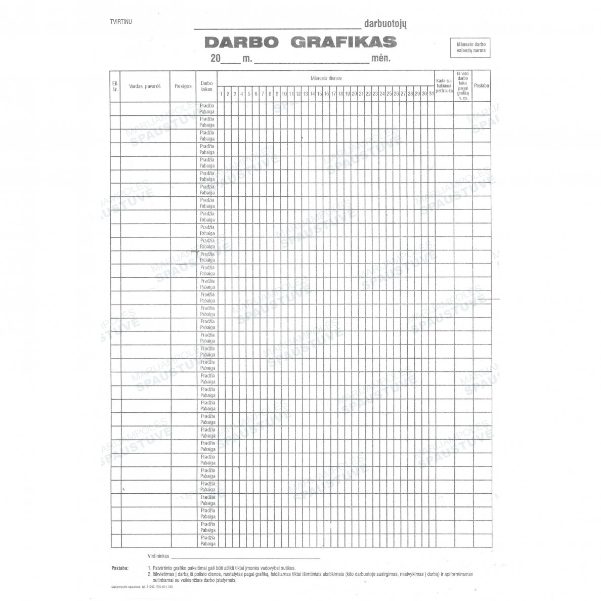 Darbo grafikas