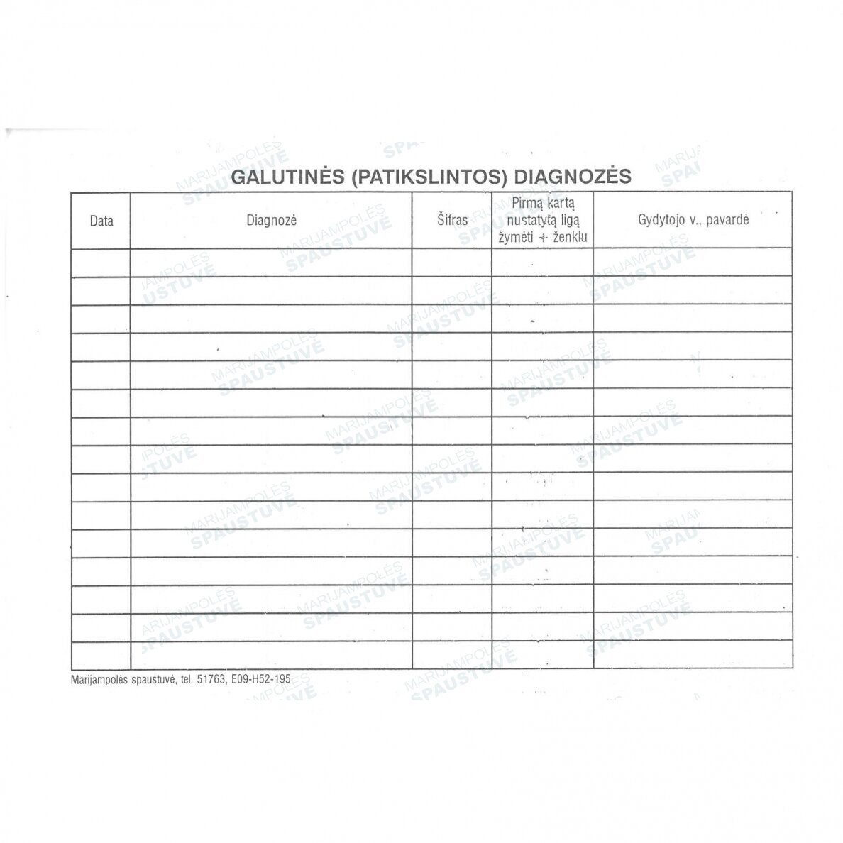 Galutinės (patikslintos) diagnozės