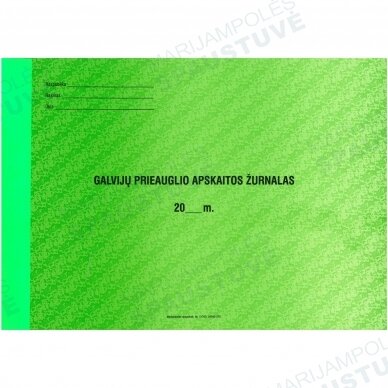 Galvijų prieauglio apskaitos žurnalas Galvijų prieauglio apskaitos žurnalas