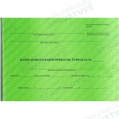 Kasos aparato kasos operacijų žurnalas Kasos aparato kasos operacijų žurnalas