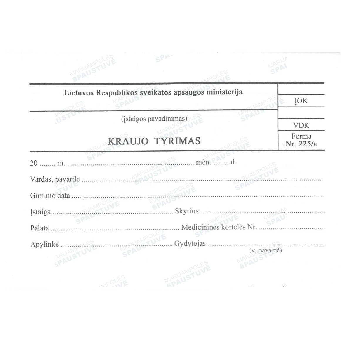 Kraujo tyrimas 1
