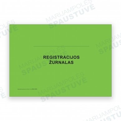 Registracijos žurnalas (tuščias)