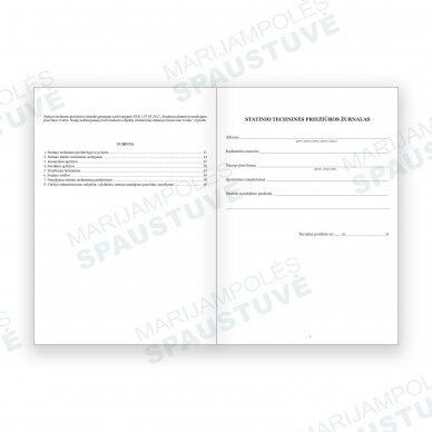 Statinio techninės priežiūros žurnalas 1 Statinio techninės priežiūros žurnalas 1