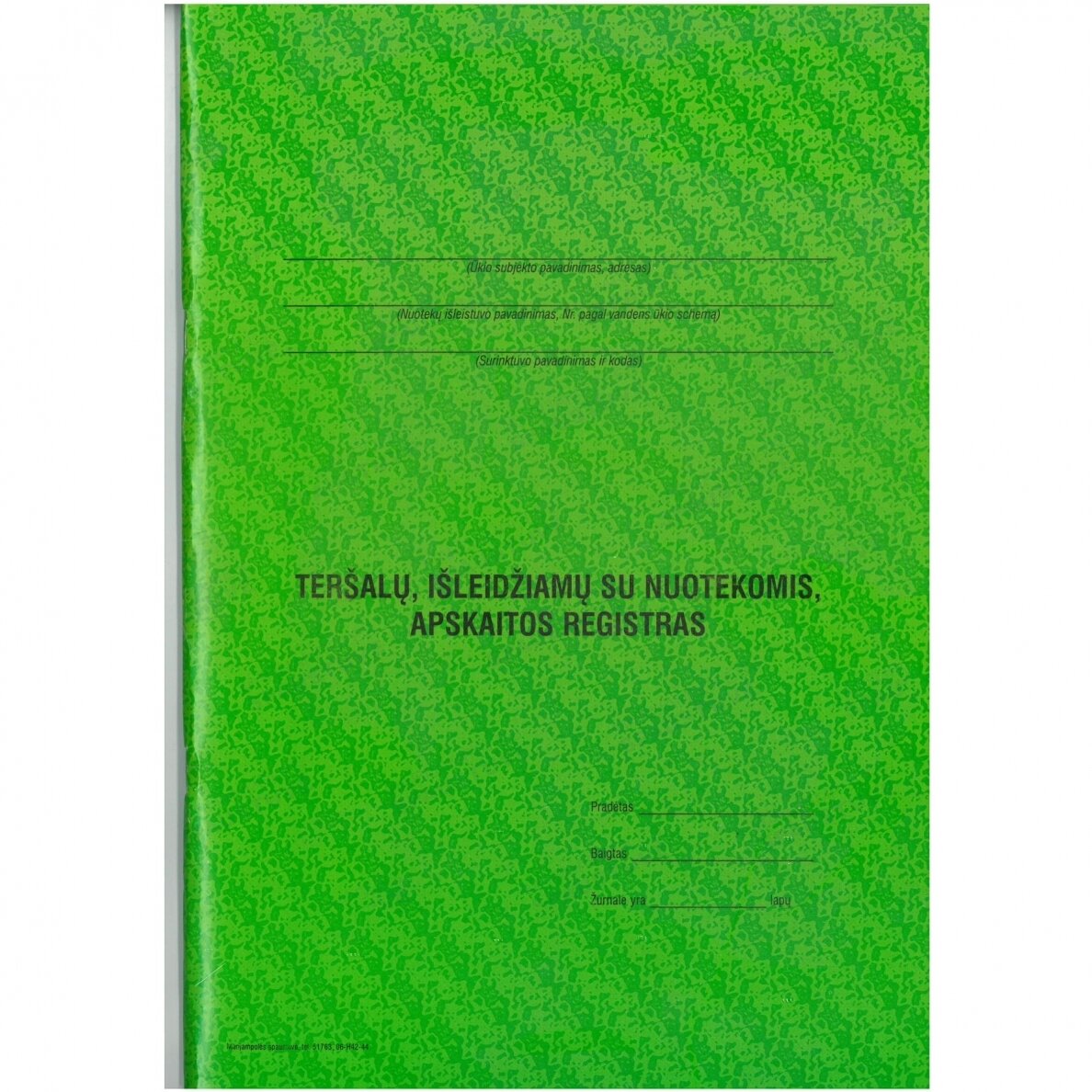 Teršalų, išleidžiamų su nuotekomis, apskaitos registras Teršalų, išleidžiamų su nuotekomis, apskaitos registras