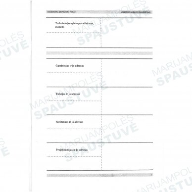 Techninio įrenginio pasas 1 Techninio įrenginio pasas 1