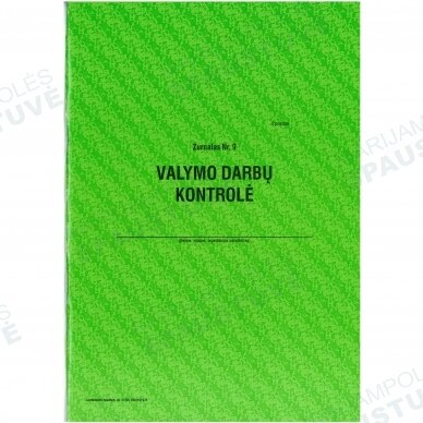 Valymo darbų kontrolė
