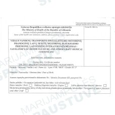 Vidaus vandenų transporto specialisto bei motorinių pramoginių laivų ir kitų motorinių plaukiojimo priemonių laivavedžio sveikatos pažymėjimas Vidaus vandenų transporto specialisto bei motorinių pramoginių laivų ir kitų motorinių plaukiojimo priemonių laivavedžio sveikatos pažymėjimas